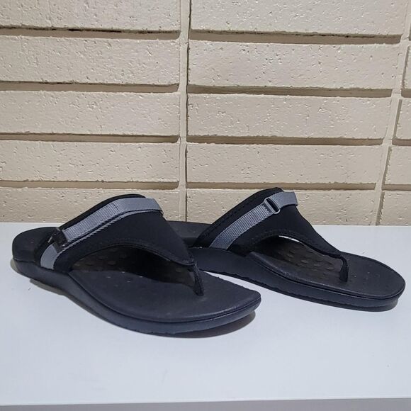 Women's Orthotic Arch Support Black & Gray Flip Flop Sandals – Size 10, NWTs - Picture 2 of 8